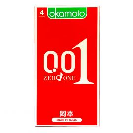 Bao Cao su Okamoto 0.01 PU Siêu mỏng Truyền Nhiệt Nhanh Hộp 4 Cái